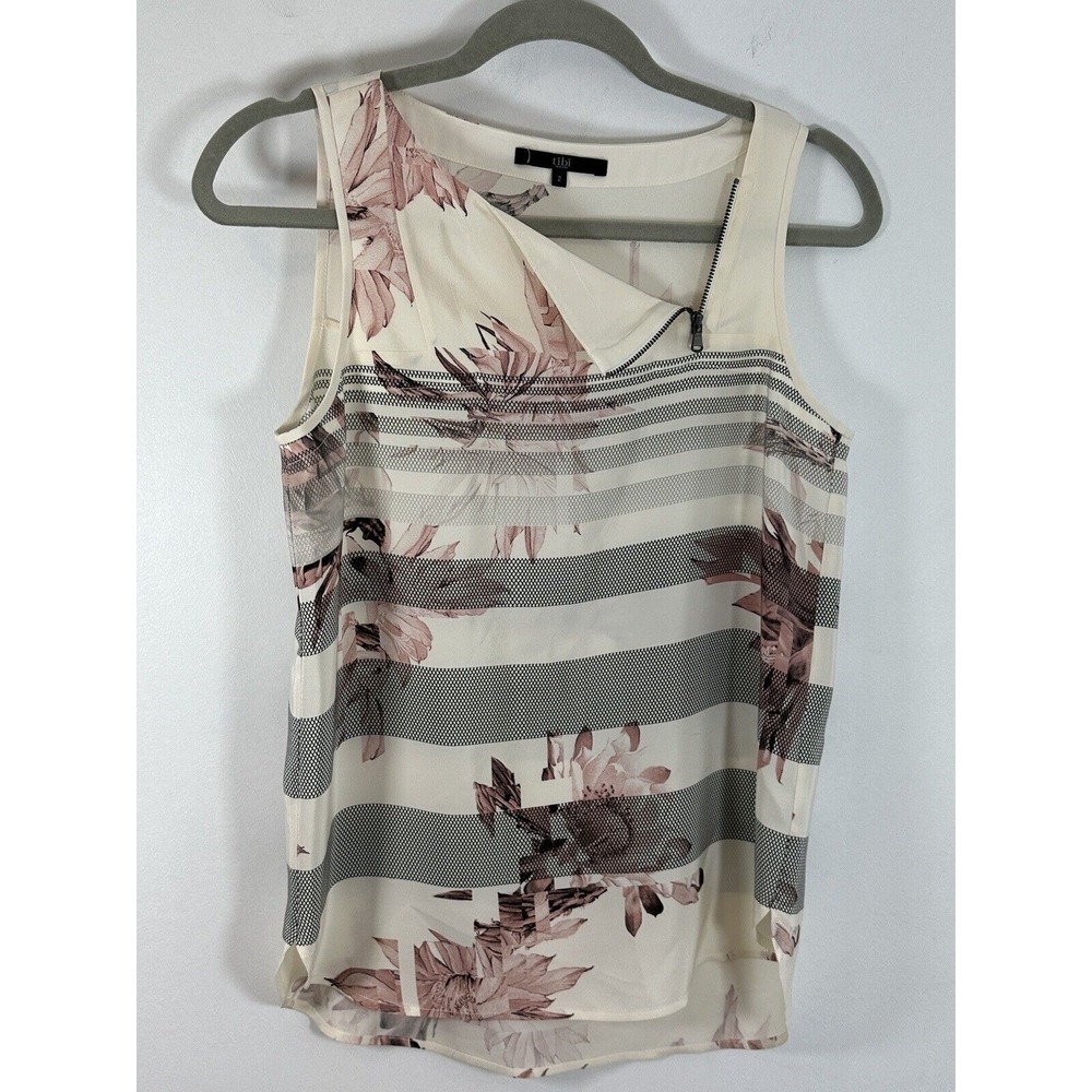 Tibi New York womens Silk Tank Style Blouse size 2  Zip Detail